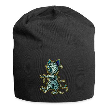 Cat mummy zombie Halloween cat costume - Jersey Beanie - black - Front