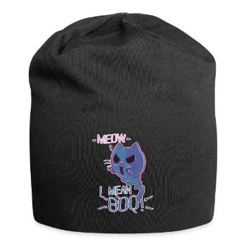 Meow I Mean Boo Katze Kostüm Halloween Fasching - Jersey-Beanie - Schwarz - Vorne