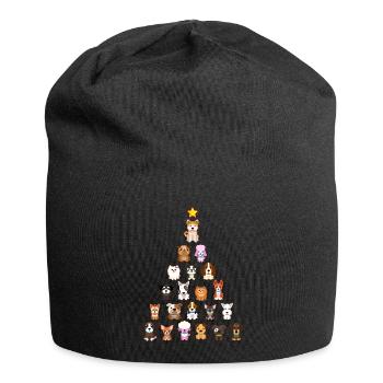 Chiot de chiens de Noël - Bonnet en jersey - noir - Devant