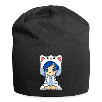 Anime Chibi Girl - Jersey Beanie - black - Front