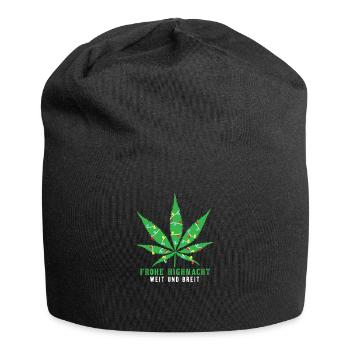 High Christmas hemp leaf marijuana - Jersey Beanie - black - Front
