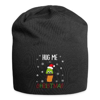 Hug Me It's Christmas - Cute Cactus With Christmas - Jersey-Beanie - Schwarz - Vorne