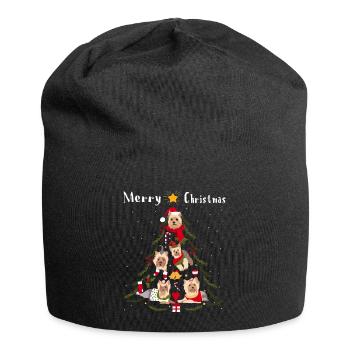 Yorkshire Terrier Christmas Tree Dog Noël - Bonnet en jersey - noir - Devant