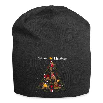 Airedale Terrier arbre de Noël chien de Noël - Bonnet en jersey - charbon - Devant
