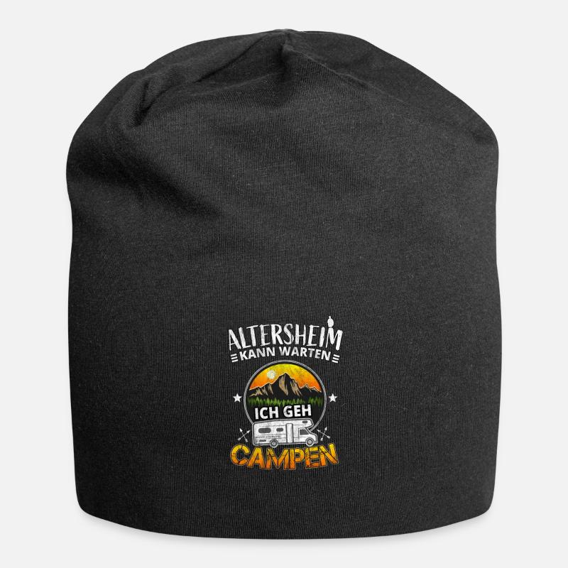 Das Altersheim kann warten ich gehe campen OPA - Jersey-Beanie - Schwarz