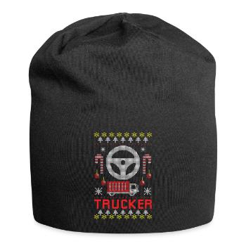 Truck Driver Christmas Xmas Trucker Job Gift - Jersey Beanie - black - Front