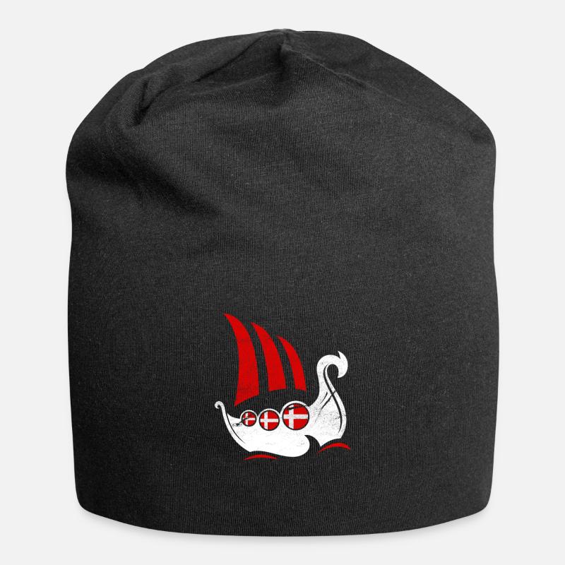 Dänemark - Jersey-Beanie - Schwarz