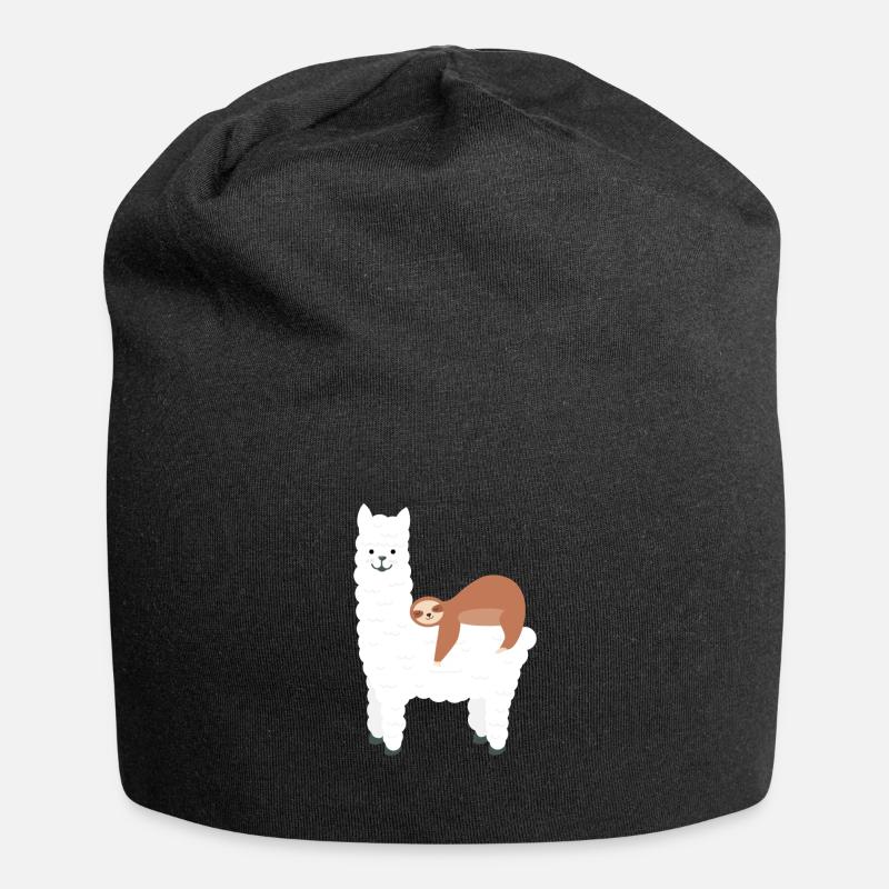 Alpaca sloth - Jersey Beanie - black