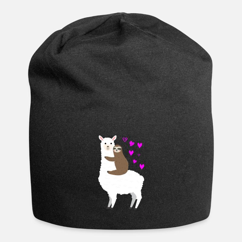 Alpaga paresseux amour - Bonnet en jersey - noir