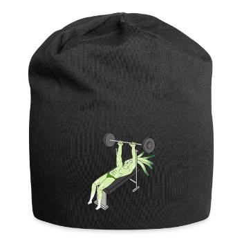 Bench Press Gym Fitness Leek Gift - Jersey Beanie - black - Front