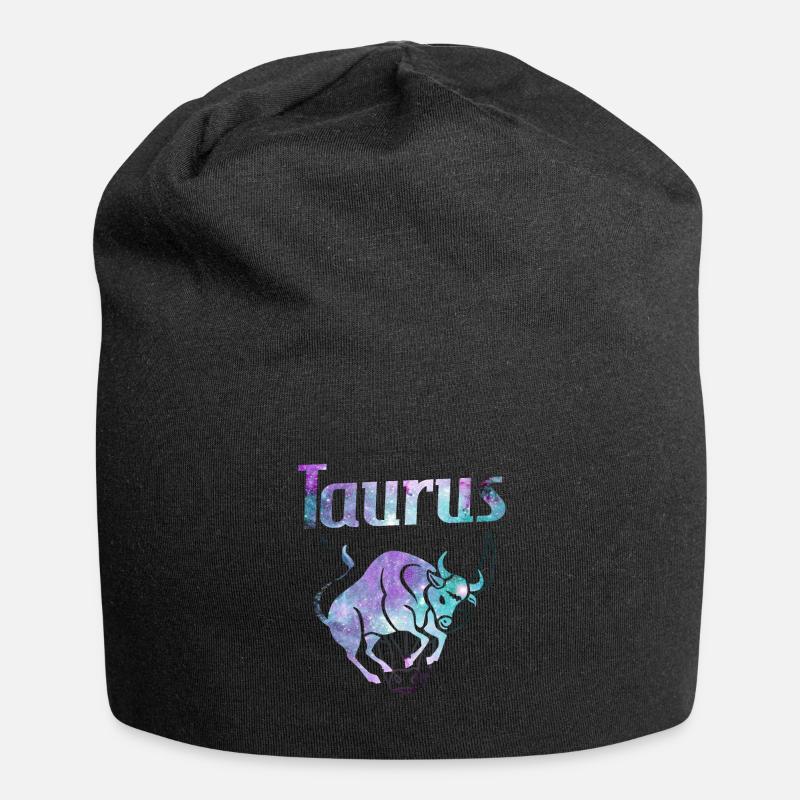 Signe du zodiaque Taureau - Bonnet en jersey - noir