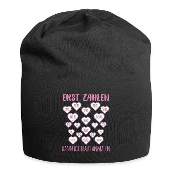 Team Braut Junggesellenabschied Frau Ehe Hochzeit - Jersey-Beanie - Schwarz - Vorne