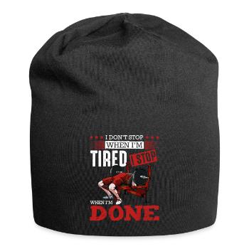 Durchhalten beim Krafttraining - Jersey-Beanie - Schwarz - Vorne