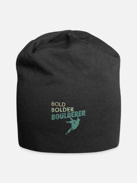 Bold Bolder Boulderer Klettern und Bouldern Sport - Jersey-Beanie - Schwarz
