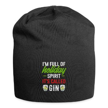 Drunk For The Holidays Christmas Gin Full Of - Jersey-Beanie - Schwarz - Vorne