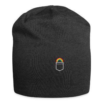 LGBT Stolz Regenbogenflagge - Jersey-Beanie - Anthrazit - Vorne