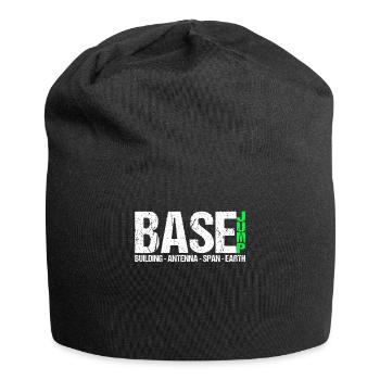 Base jumping jump parachute extreme sport jump - Jersey Beanie - black - Front