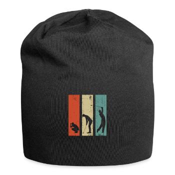 Golf Golfer Golfplatz Geschenk Golfschläger Lustig - Jersey-Beanie - Schwarz - Vorne