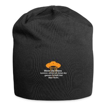 Lustiger Sarkastischer Spruch Alien Menschheit - Jersey-Beanie - Schwarz - Vorne