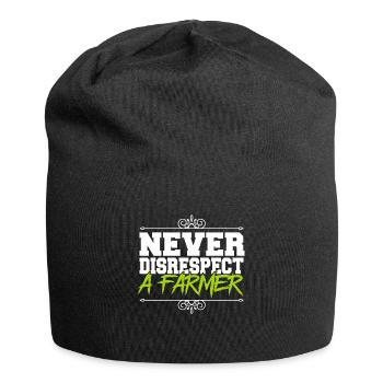 Lovable Never Disrespect A Farmer Illustration - Jersey Beanie - black - Front