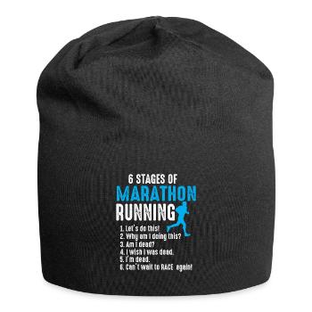 6 Etappen Marathonlauf Läufer Triathlon Sportler - Jersey-Beanie - Schwarz - Vorne