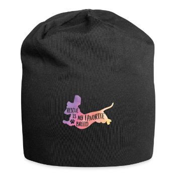 Rettung ist mein Favorit - Dackel - Jersey-Beanie - Schwarz - Vorne