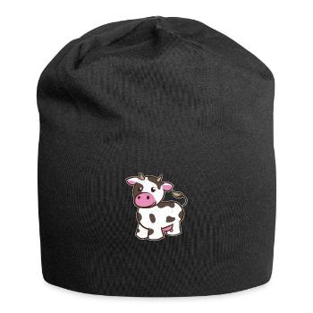 Vache fermier tracteur vache dame homme M. proverbes - Bonnet en jersey - noir - Devant