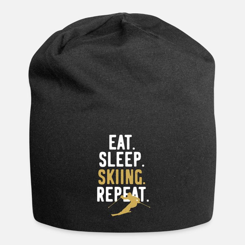 Ski Skiurlaub Ski Repeat - Jersey-Beanie - Schwarz