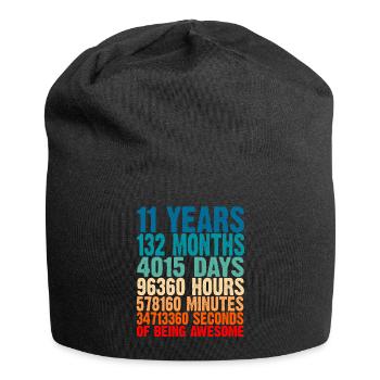 11 ans d'être génial 11 cadeau d'anniversaire 1 - Bonnet en jersey - noir - Devant