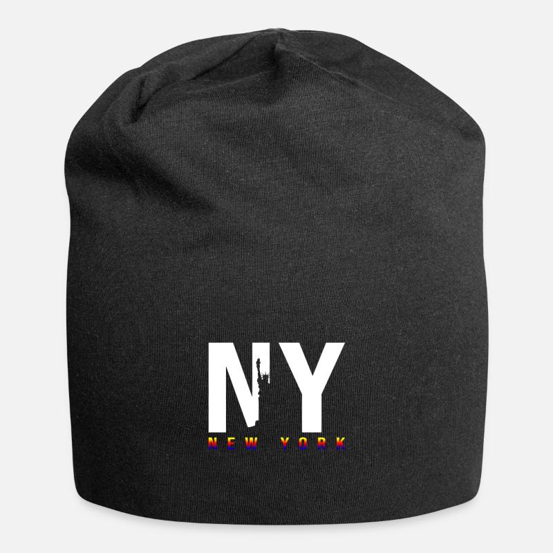 New York - Jersey-Beanie - Schwarz