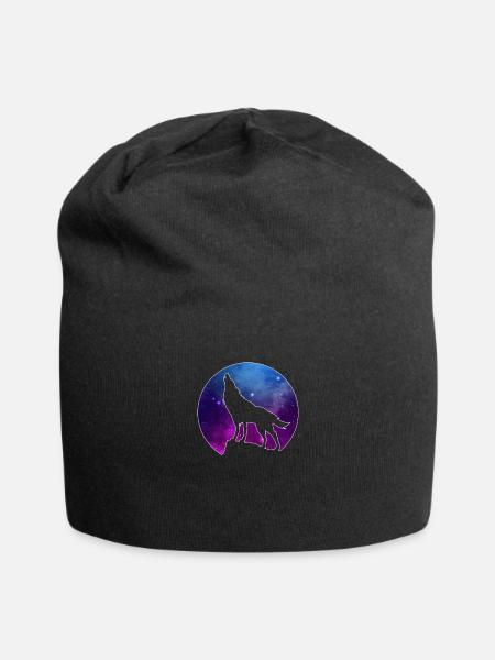 Wolf - Jersey Beanie - black