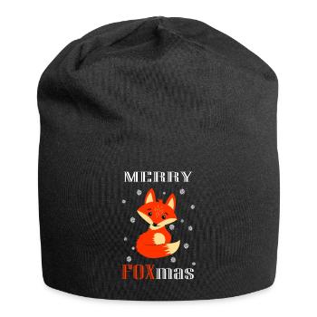 Weihnachts Fuchs - Merry FOXmas - Jersey-Beanie - Schwarz - Vorne