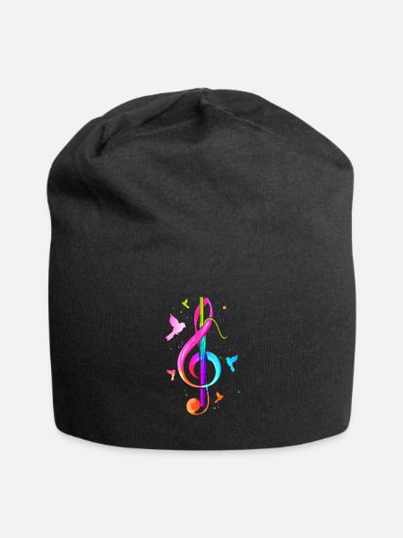 Instrument à vent pour orchestre de notes de musique de basson - Bonnet en jersey - noir