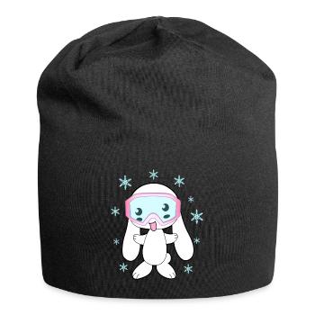Skiing Bunny Skiing Skiing Apres Skiing - Jersey Beanie - black - Front