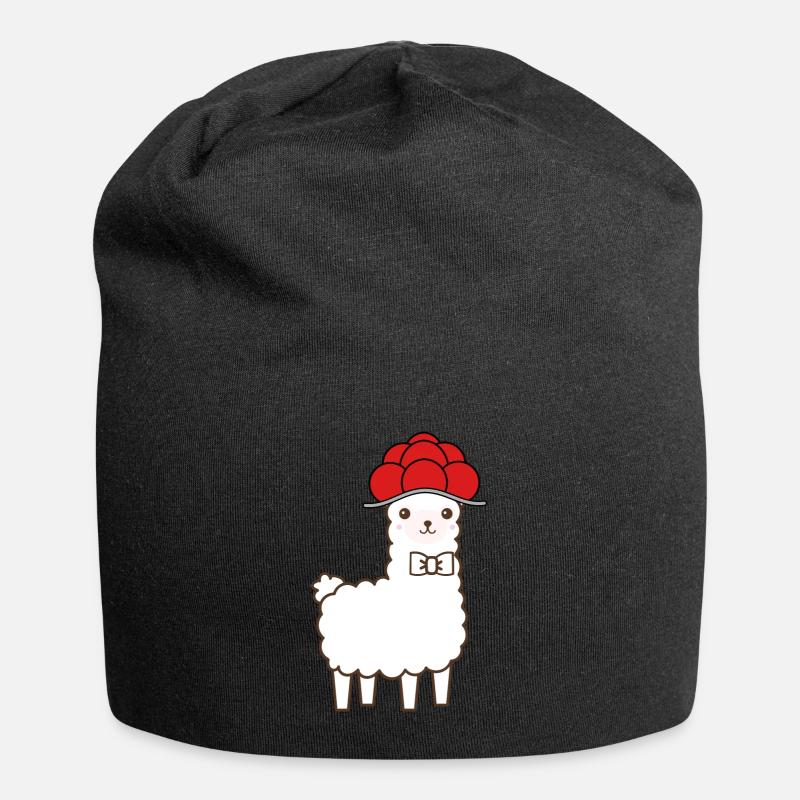 Schwarzwald Lama Alpaka - Schwarzwald Mädel Bub - Jersey-Beanie - Schwarz