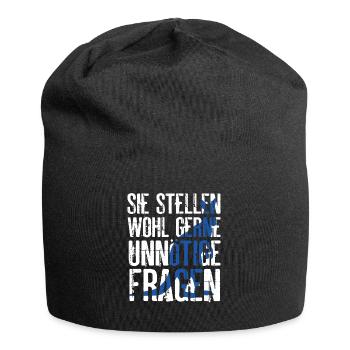 Sie stellen wohl gerne unnötige Fragen Känguru - Jersey-Beanie - Schwarz - Vorne