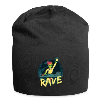 Rave DJ Fullmoon Party Cadeau - Bonnet en jersey - noir - Devant