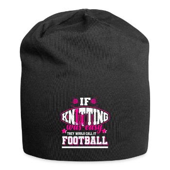 Knitting - If it were easy, it would be soccer - Jersey Beanie - black - Front