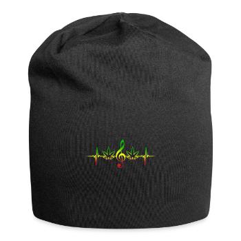 Heartbeat Reggae Ganja Jamaïque Rasta Weed Tea - Bonnet en jersey - noir - Devant