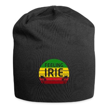 Feeling Irie Sunset Jamaica Reggae Rasta T-Shirt - Jersey-Beanie - Schwarz - Vorne