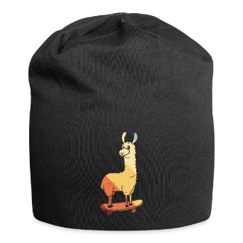 Lama Skateboard Skate Skater Retro - Jersey-Beanie - Schwarz - Vorne