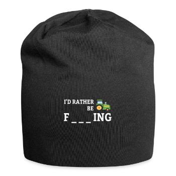 Tracteur agricole ferme cadeau drôle - Bonnet en jersey - noir - Devant