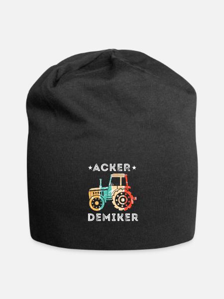 Farmer Tracktor Landwirtschaft Geschenk - Jersey-Beanie - Schwarz