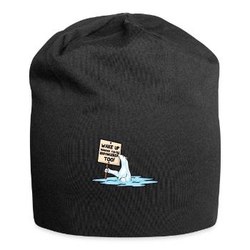 Eisbär und Menschen vom Aussterben bedroht Klima - Jersey-Beanie - Schwarz - Vorne