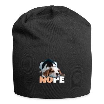 Beagle puppy dog gift idea - Jersey Beanie - black - Front