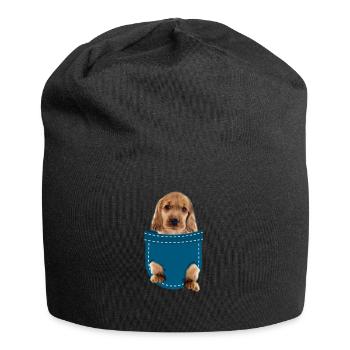 Cocker Spaniel - Jersey-Beanie - Schwarz - Vorne