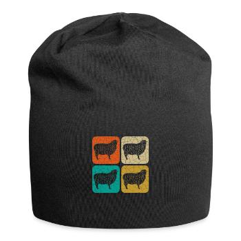 Rectangle de mouton Vintage mouton - cadeau drôle - Bonnet en jersey - noir - Devant