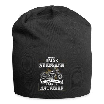 Oma Motorradfahrer - Jersey-Beanie - Schwarz - Vorne