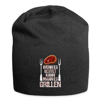 Grillen BBQ - Jersey-Beanie - Schwarz - Vorne