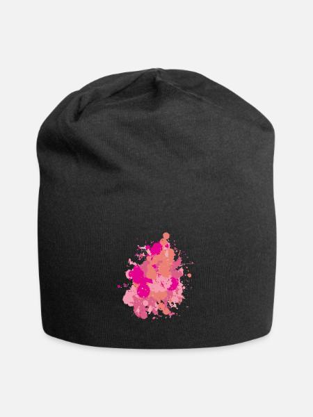Farbklecks - Jersey-Beanie - Schwarz